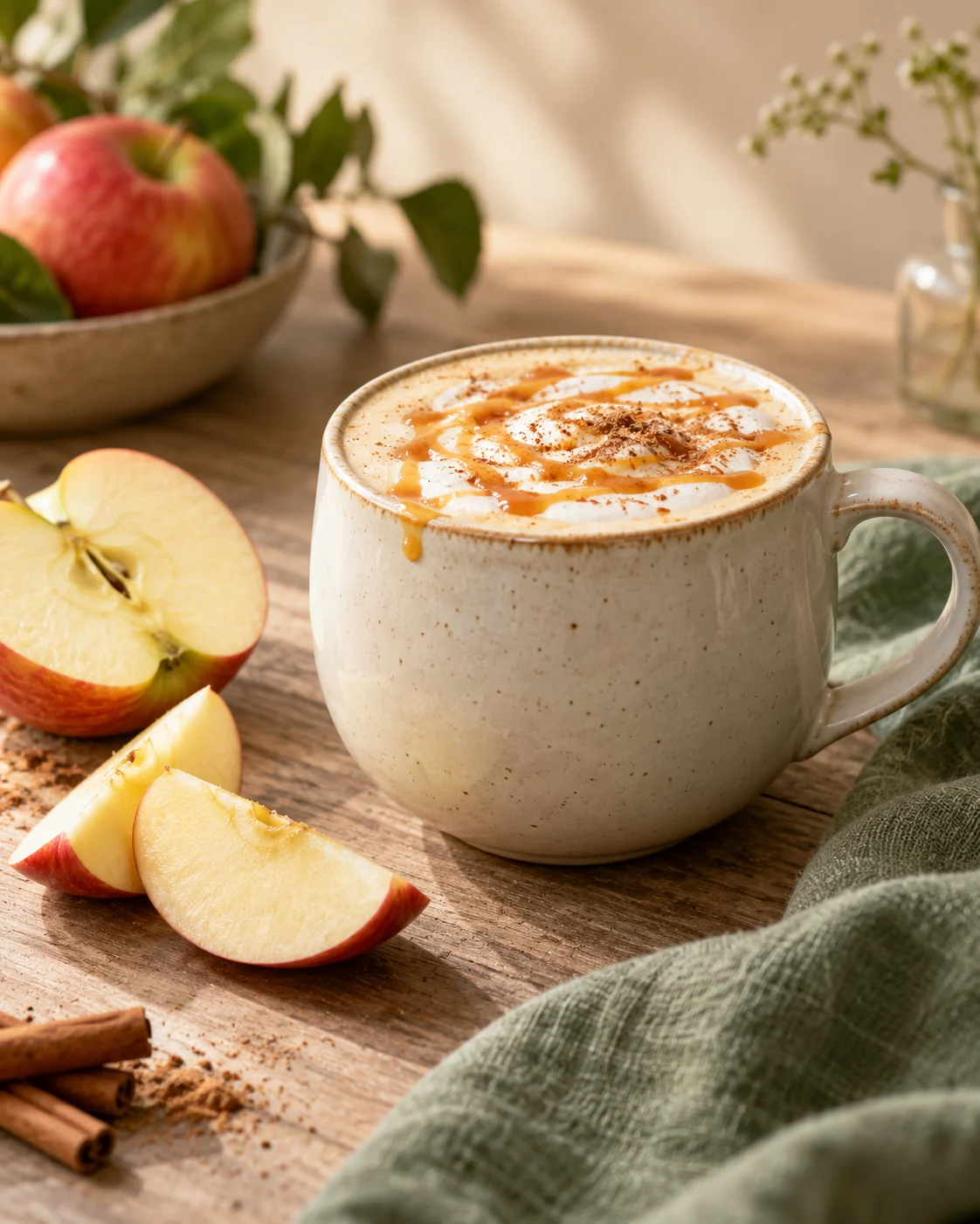Caramel apple tea latte