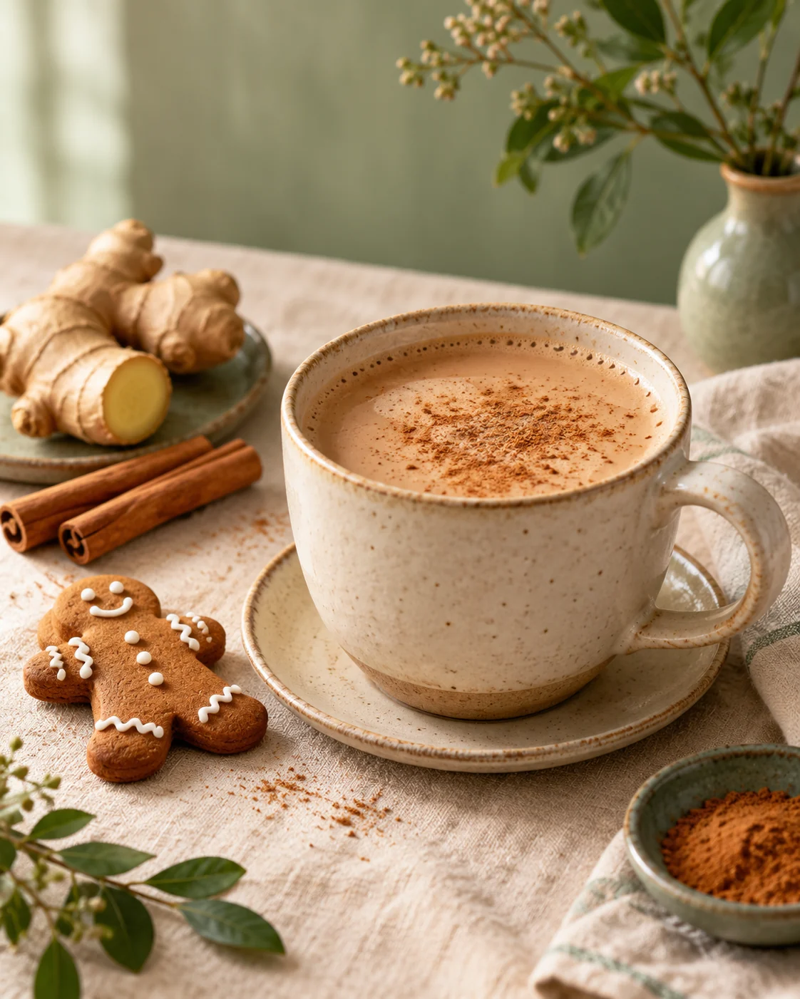 Gingerbread black tea latte