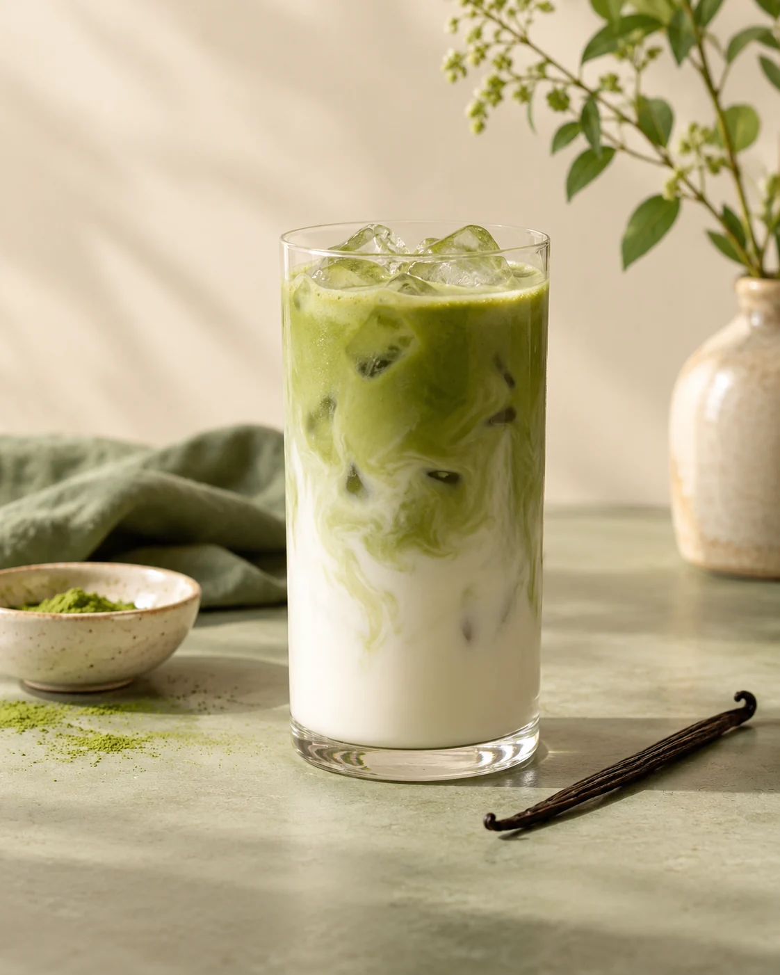 Iced vanilla matcha